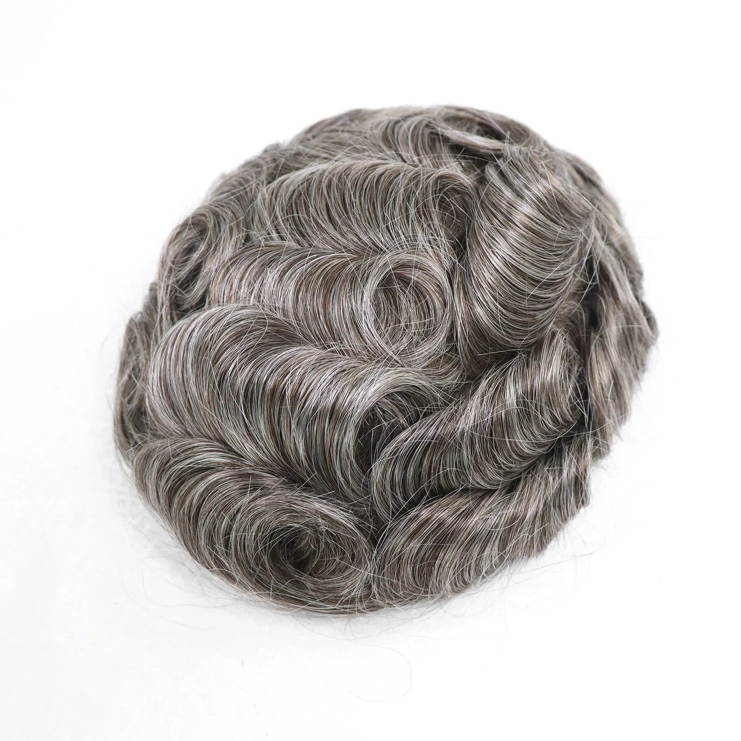 8x10 BIO Swiss Lace With PU Men Toupee Human Hair Natural Hairline 30mm Wave Lace Front Male Wig Units Replacement Prosthesis