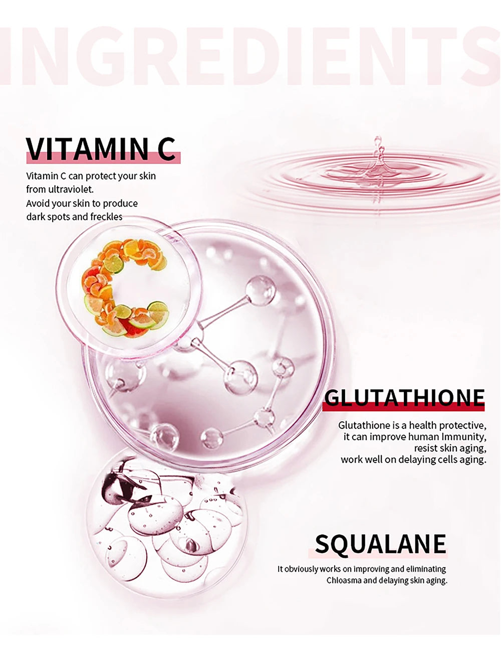 AILKE Brightening Skin Care Set, With Vitamin C, Glutathione, Reduce Spots, Moisturizing, Smooth Soft Skin, Improve Skin Radiant