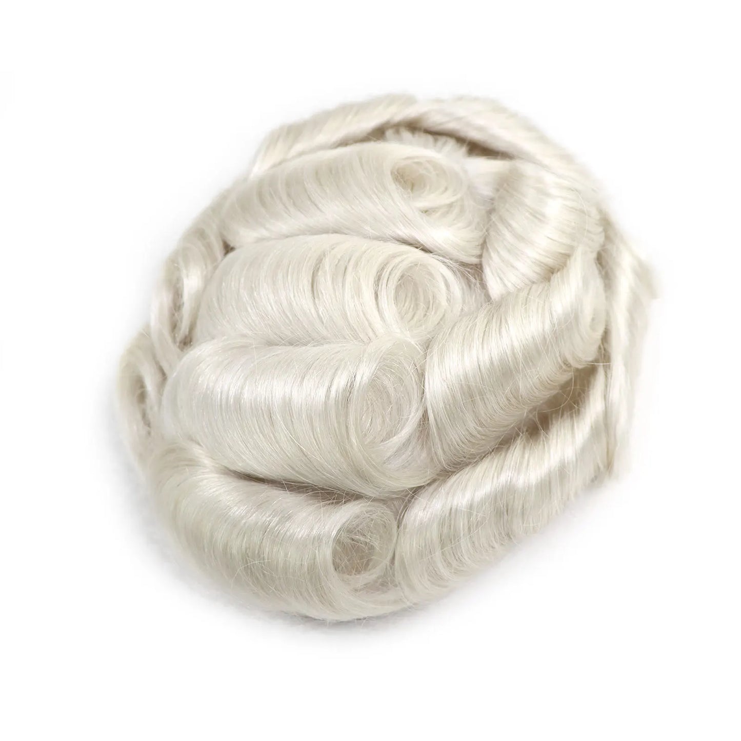 8x10 BIO Swiss Lace With PU Men Toupee Human Hair Natural Hairline 30mm Wave Lace Front Male Wig Units Replacement Prosthesis