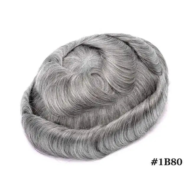 Men Toupee Indian Human Hair Wigs Thin Skin Human Remy Hair Wigs With Knots Invisible Natural Hairline Indian Hair System Units