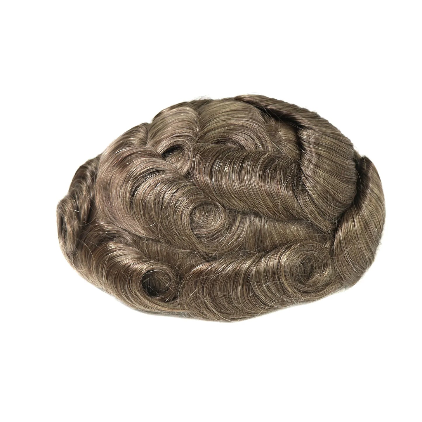 8x10 BIO Swiss Lace With PU Men Toupee Human Hair Natural Hairline 30mm Wave Lace Front Male Wig Units Replacement Prosthesis