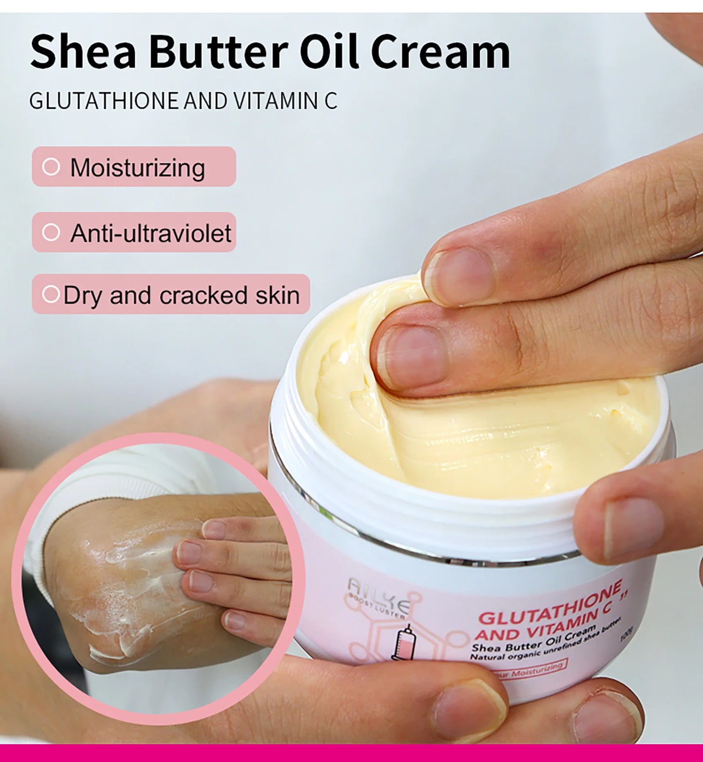 AILKE Whitening Skin Care Cream, Lightening Lotion, Remove Dark Spots With Glutathion, Shea Butter, Moisturizing Body Cream