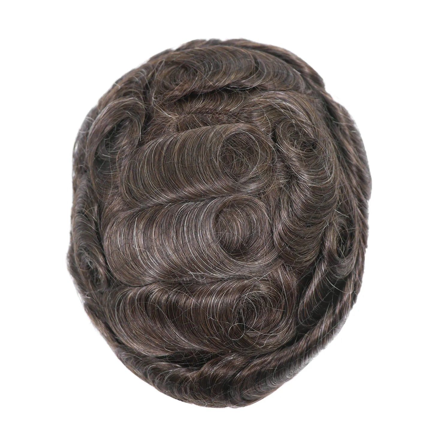 8x10 BIO Swiss Lace With PU Men Toupee Human Hair Natural Hairline 30mm Wave Lace Front Male Wig Units Replacement Prosthesis