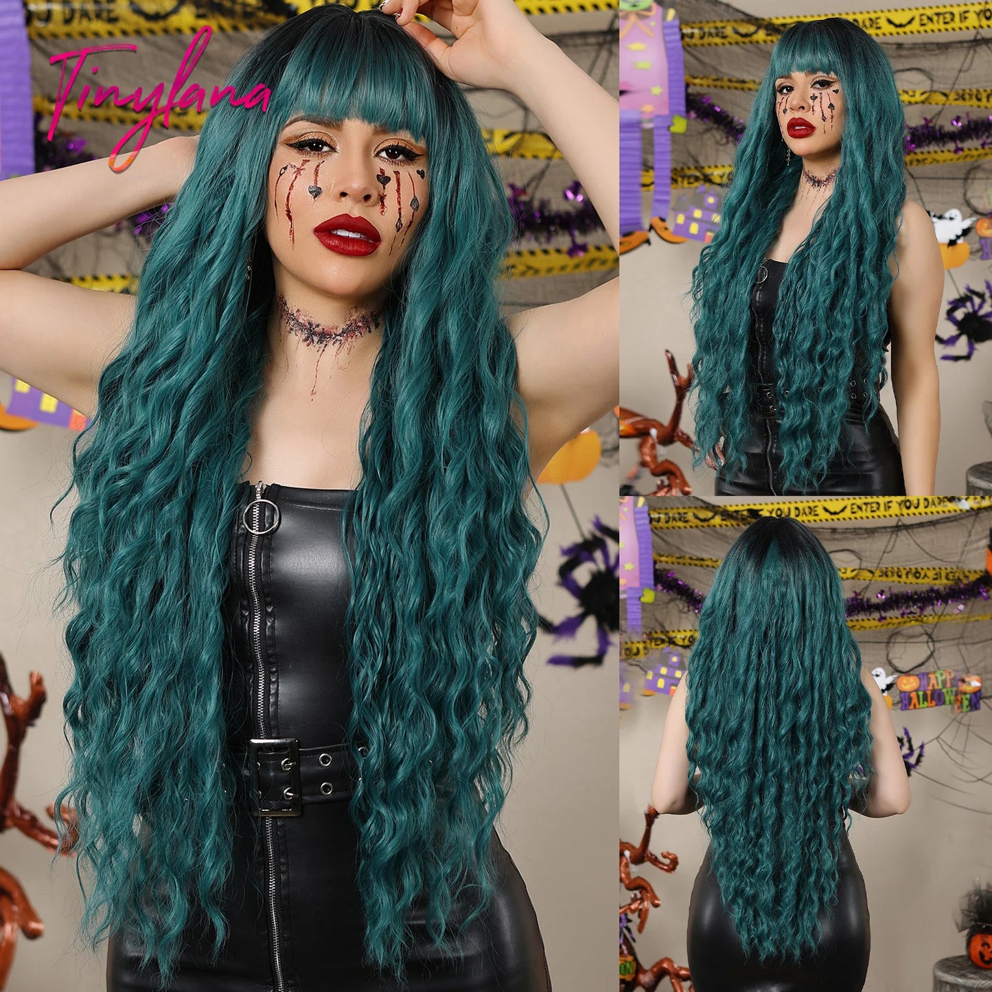 Long Curly White Platinum Synthetic Wigs with Bangs for Women Afro Cosplay Lolita Wavy Wig Natural Hair Heat Reisitant Daily Use