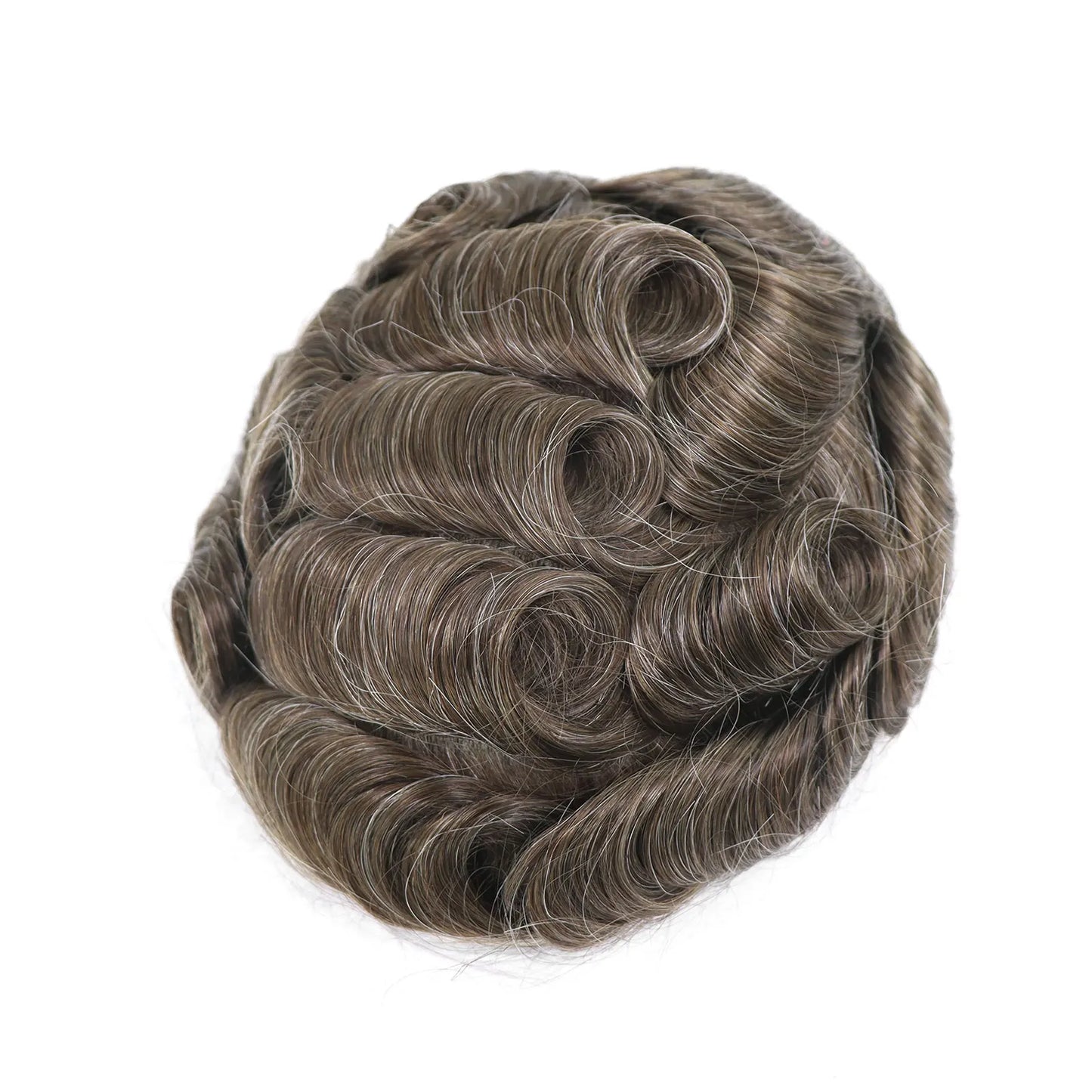 8x10 BIO Swiss Lace With PU Men Toupee Human Hair Natural Hairline 30mm Wave Lace Front Male Wig Units Replacement Prosthesis