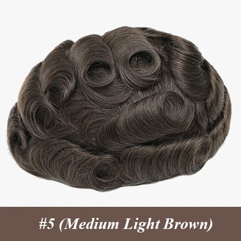 Male Hair Prosthesis 0.12-0.14mm Injection Skin Toupee Man Wigs For Men Wig Men's capillary prothesis 100% Human Hair Men's Wigs