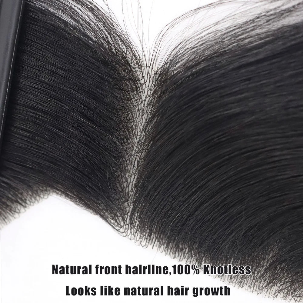 Natural Human Hair Forehead Hairline Toupee Men's Capillary Prosthesis Thin Skin Hairpiece Replacement System Remy Hair