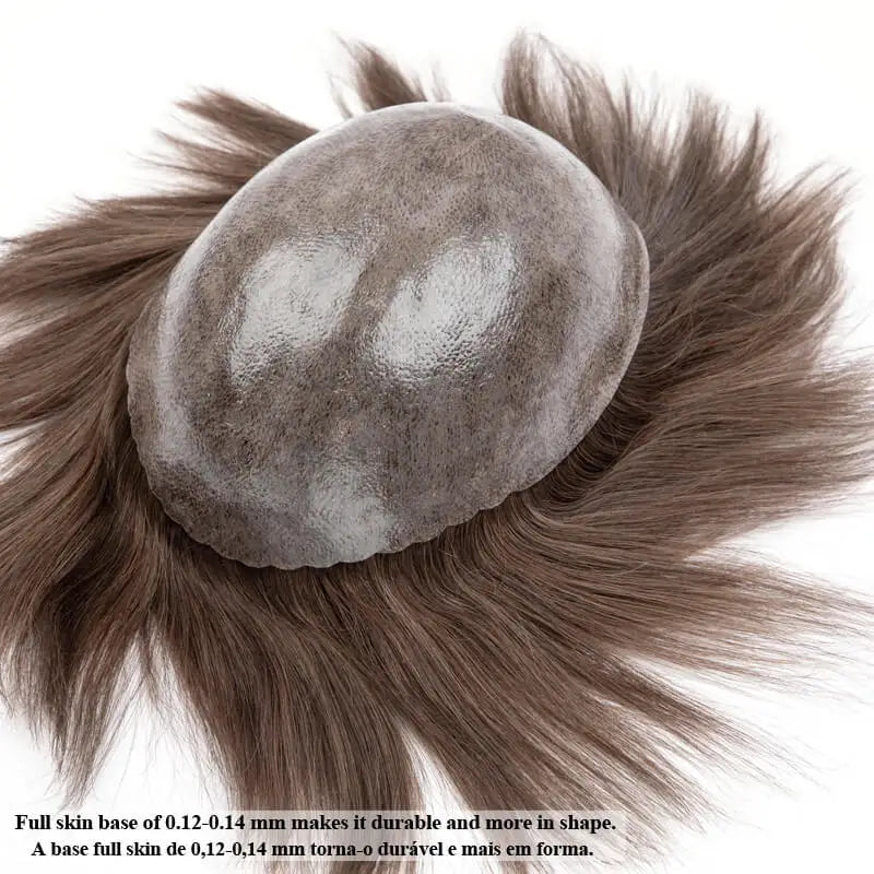 Male Hair Prosthesis 0.12-0.14mm Injection Skin Toupee Man Wigs For Men Wig Men's capillary prothesis 100% Human Hair Men's Wigs